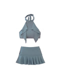 Summer Night's Mirror Ball+High-waisted Skirt Grey