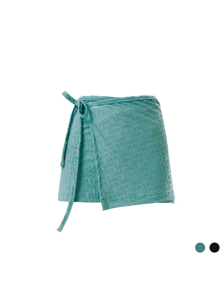 ★PLAGE_seoul★ Terry Wrap Skirt_Blue Spa cotton terry wrap skirt in blue - Eres | Mytheresa