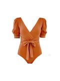 JUJU Garden Tangerine-One Piece Swimwear-QUA VINO
