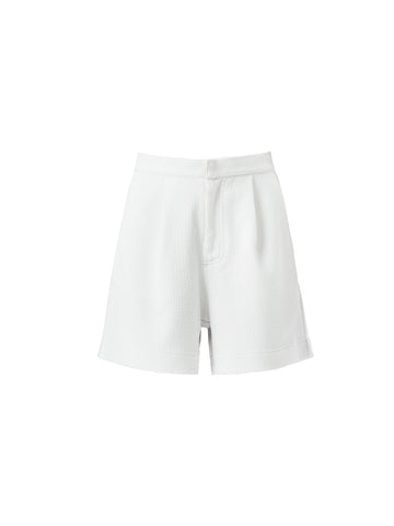 Cotton Candy Cover Up Pintuck Shorts White