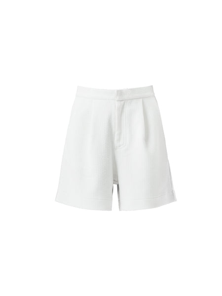 【Anyone more】[Planning] Pintuck Cotton Bermuda Wide PT QUA VINO] Cotton Candy Cover Up Pintuck Shorts White